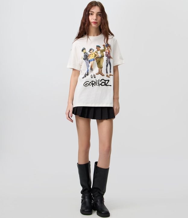 Remera Manga Corta con Estampado Gorillaz en Algodón 2