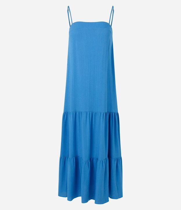 Vestido Largo Evasê en Viscosa con Breteles Finos 5