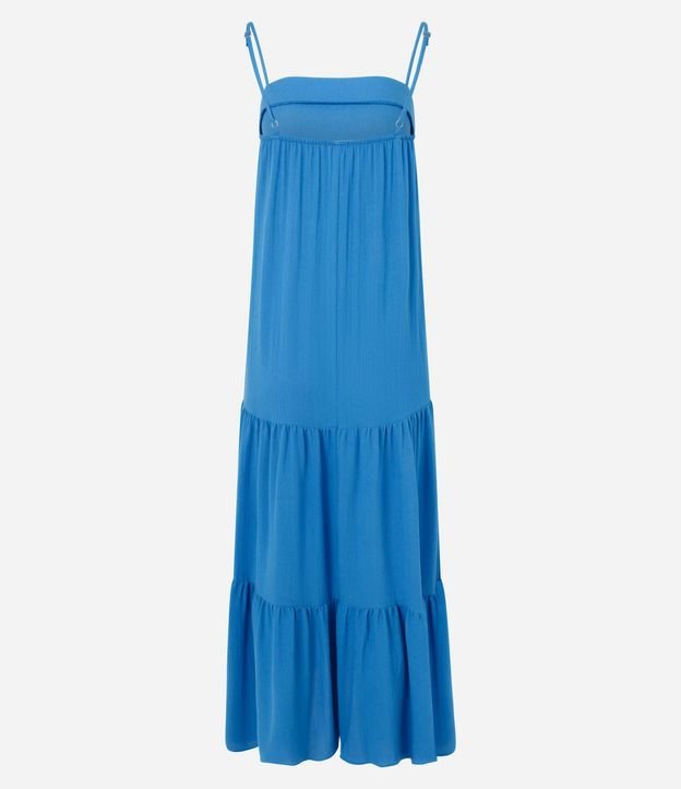 Vestido Largo Evasê en Viscosa con Breteles Finos 6