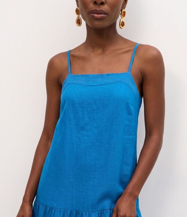 Vestido Largo Evasê en Viscosa con Breteles Finos 2
