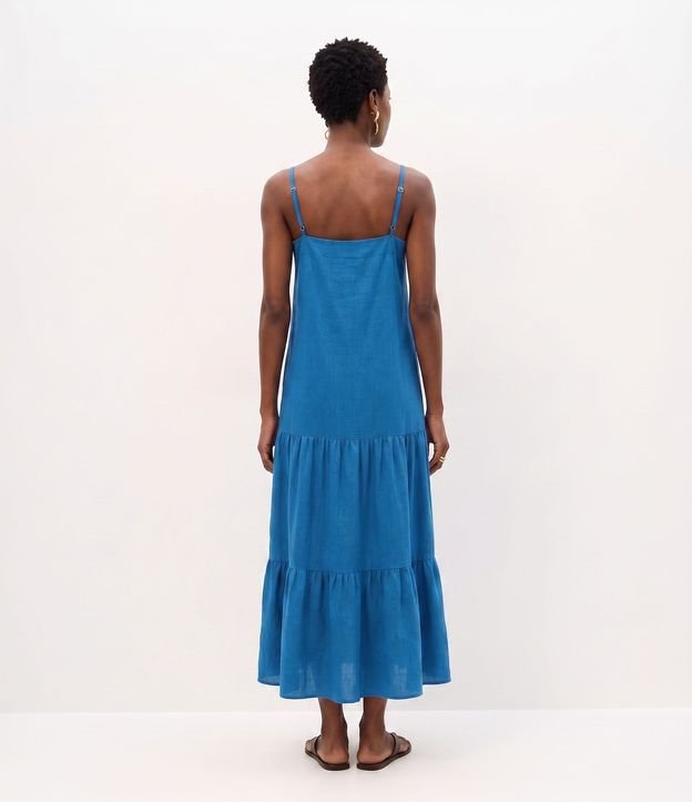 Vestido Largo Evasê en Viscosa con Breteles Finos 4