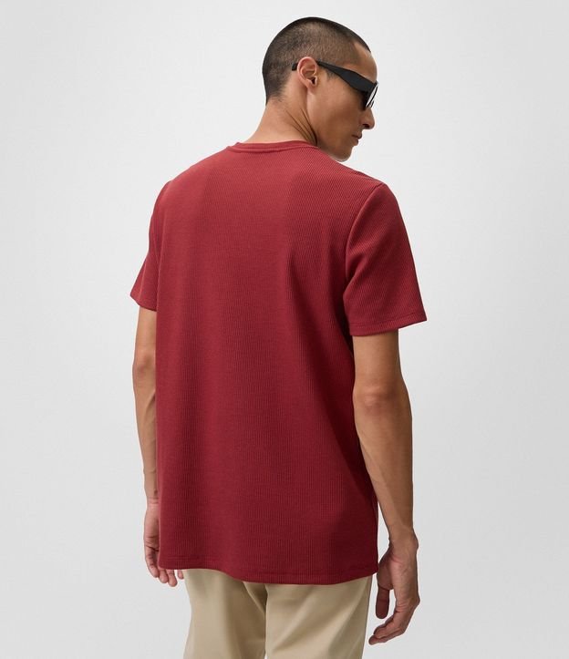 Remera Regular en Algodón con Textura Waffle 3