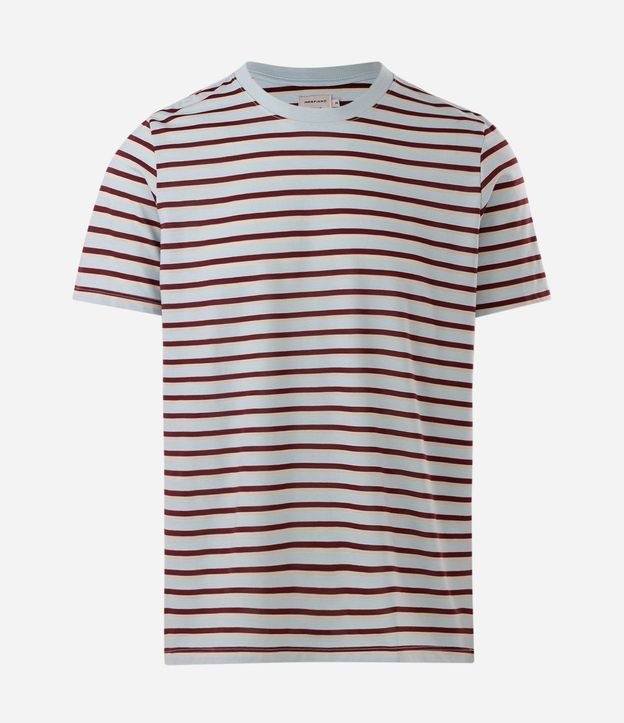 Remera Regular en Algodón con Rayas en Hilo Teñido 5