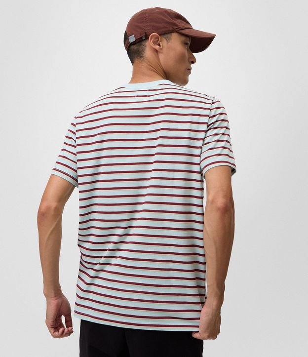 Remera Regular en Algodón con Rayas en Hilo Teñido 3
