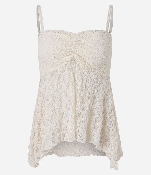 Blusa Peplum en Encaje con Bretel Fino