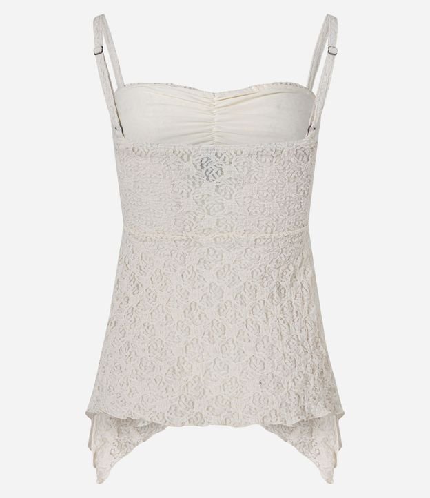 Blusa Peplum en Encaje con Bretel Fino 2