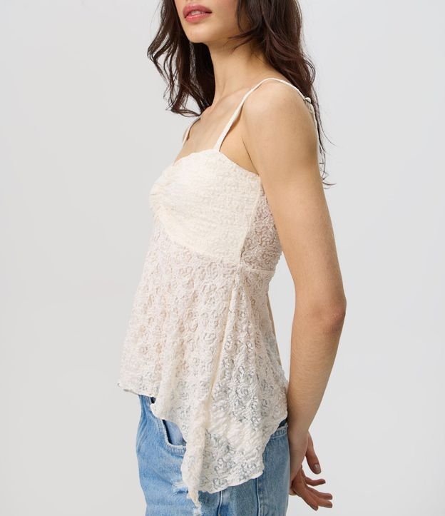 Blusa Peplum en Encaje con Bretel Fino 3
