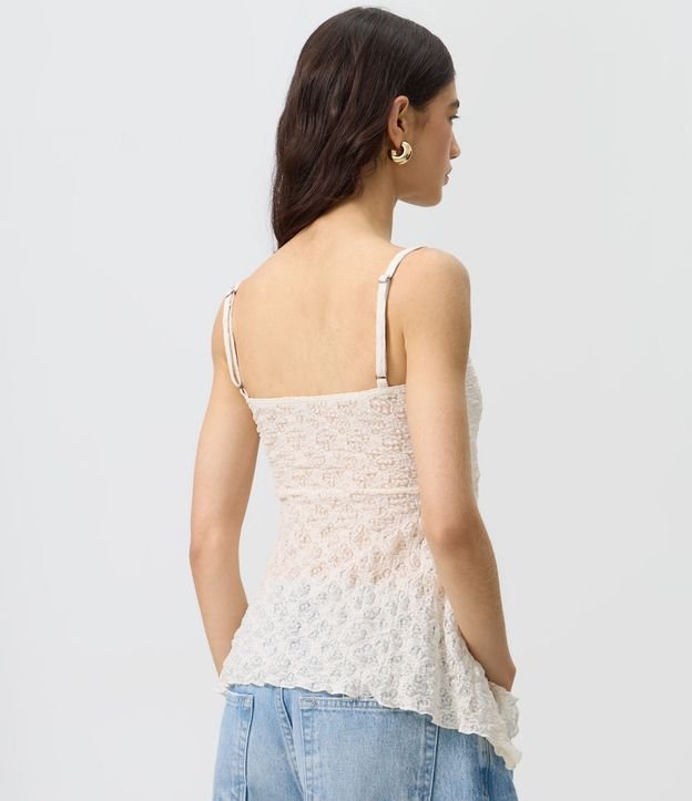 Blusa Peplum en Encaje con Bretel Fino 4