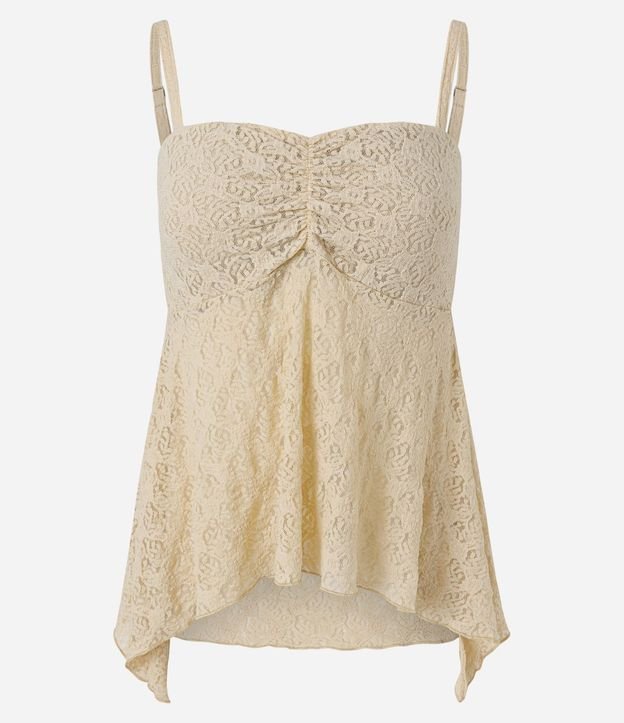 Blusa Peplum en Encaje con Bretel Fino