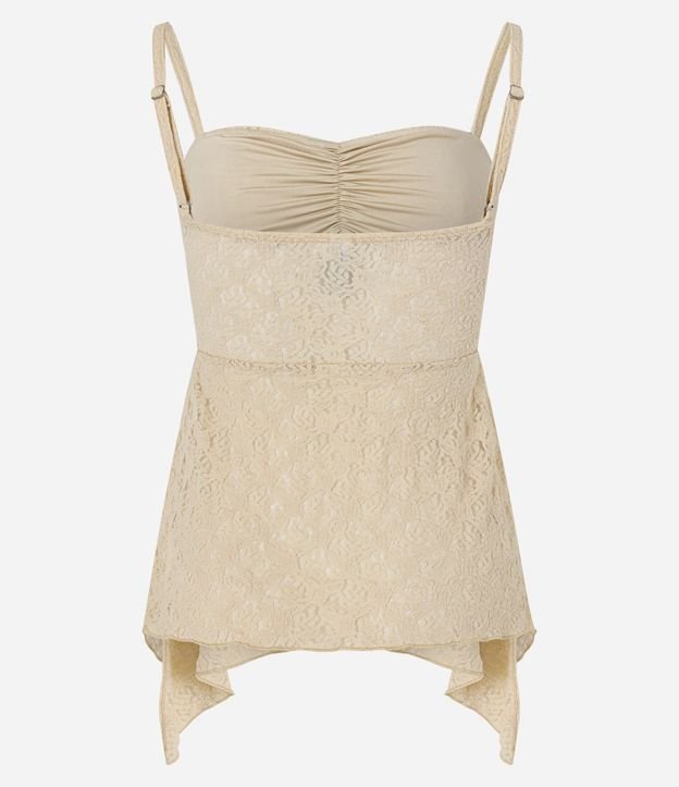 Blusa Peplum en Encaje con Bretel Fino 2