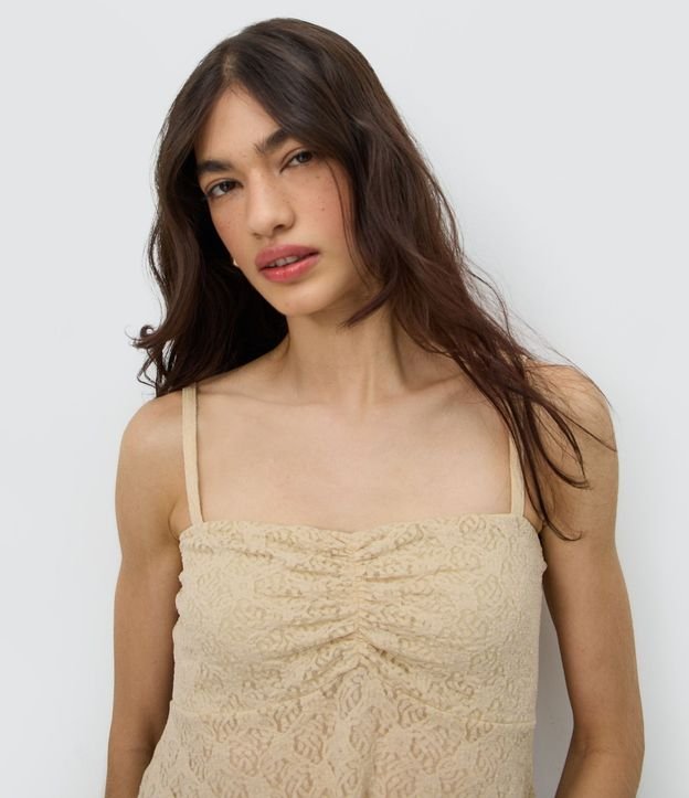 Blusa Peplum en Encaje con Bretel Fino 3