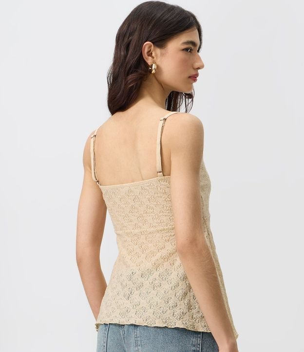 Blusa Peplum en Encaje con Bretel Fino 4