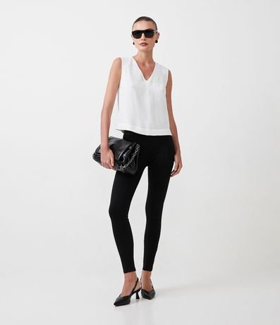 Pantalón Legging con Elásticos Laterales en la Cintura