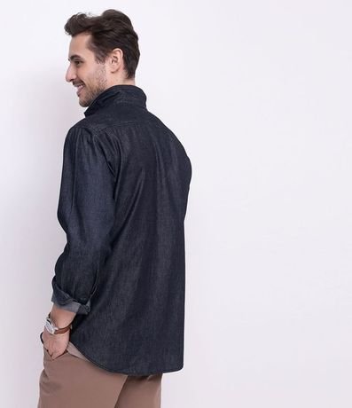 Camisa Lisa Basica en Jean Manga Larga 2