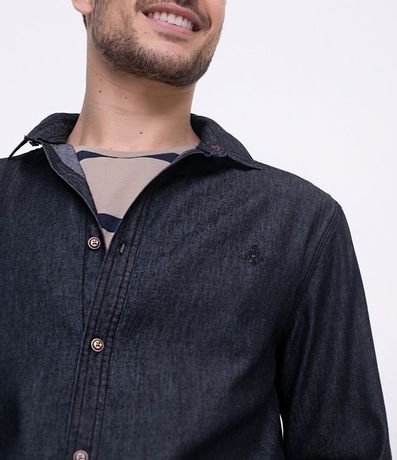 Camisa Lisa Basica en Jean Manga Larga 3