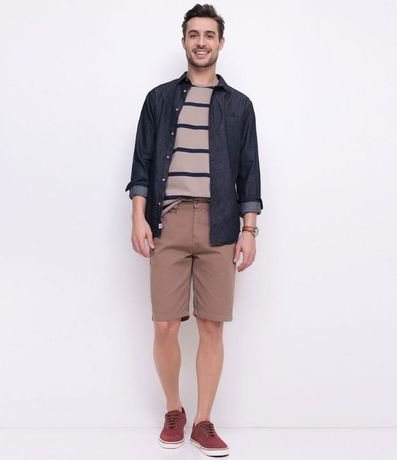 Camisa Lisa Basica en Jean Manga Larga 4