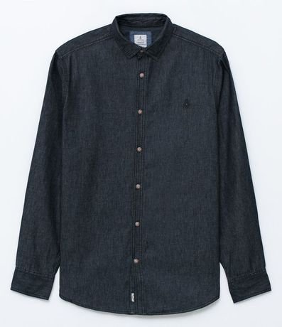 Camisa Lisa Basica en Jean Manga Larga 5