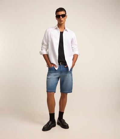 Bermuda Slim en Jean con Dobladillos y en Color Gastado 2