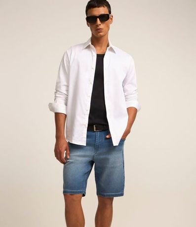 Bermuda Slim en Jean con Dobladillos y en Color Gastado 3