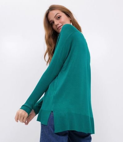 Blusa de Punto con Escote V Texturizada con Barra Mullet 2