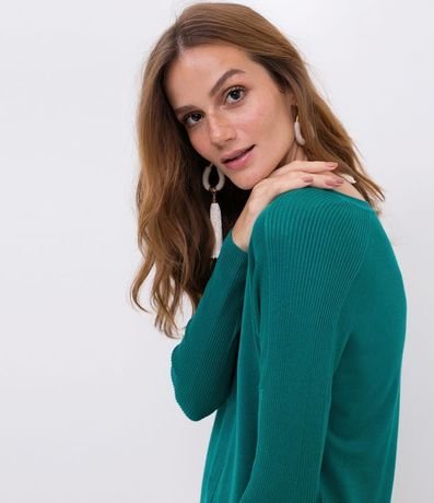 Blusa de Punto con Escote V Texturizada con Barra Mullet 3