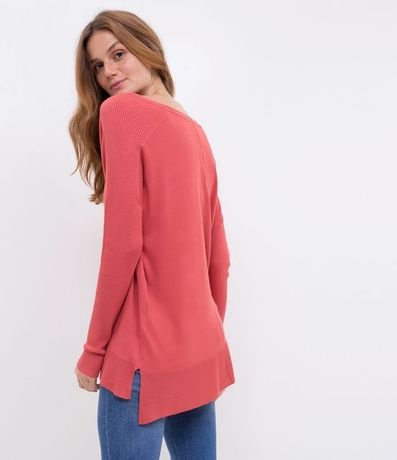 Blusa de Punto con Escote V Texturizada con Barra Mullet 2