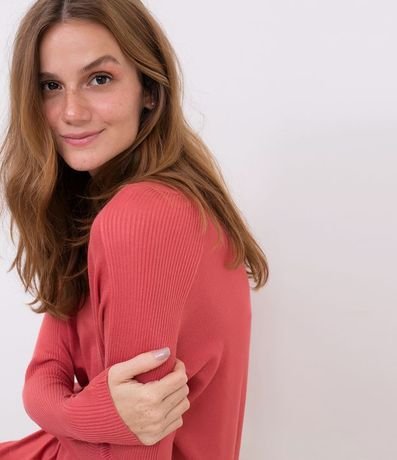 Blusa de Punto con Escote V Texturizada con Barra Mullet 3