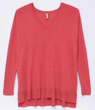 Blusa de Punto con Escote V Texturizada con Barra Mullet 5