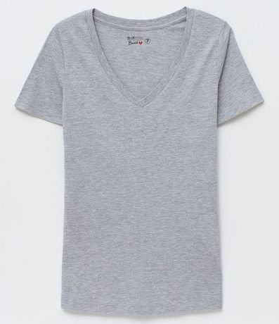 Remera en Algodón con Cuello V y Manga corta 2