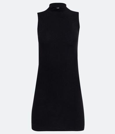 Vestido Basico con Cuello Semi Alto 2