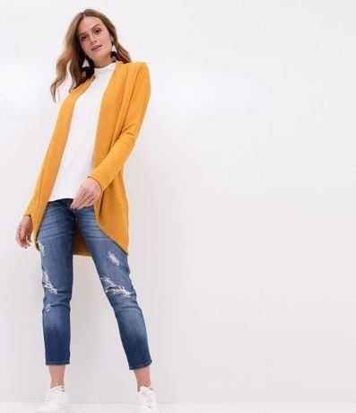 Cardigan Básico en Viscosa con Abertura Total 5