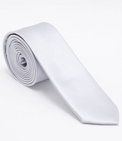 Corbata Masculina Slim Lisa Color Blanca 1