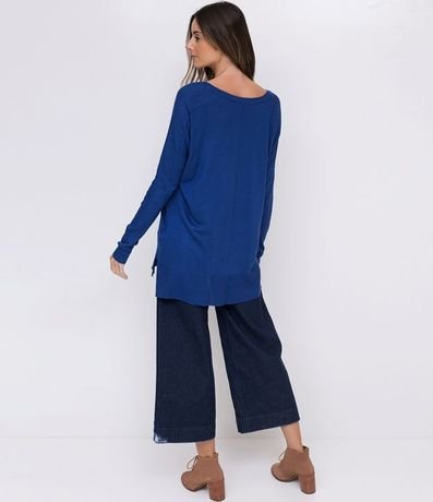 Blusa de Punto con Escote V Texturizada con Barra Mullet 2