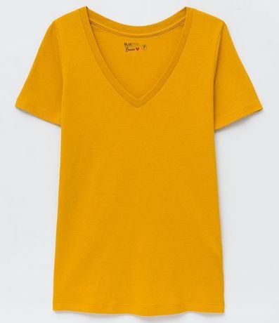 Remera en Algodón con Cuello V y Manga corta 2