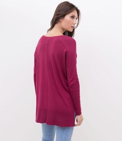 Blusa de Punto con Escote V Texturizada con Barra Mullet 2