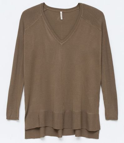 Blusa de Punto con Escote V Texturizada con Barra Mullet 6