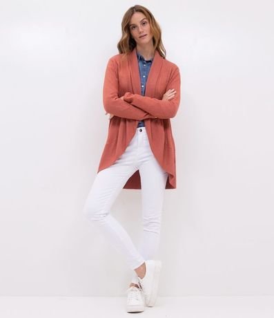 Cardigan Básico en Viscosa con Abertura Total 4