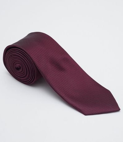 Corbata Masculina Regular Fit Color Bordo Oscuro con Detalles 1