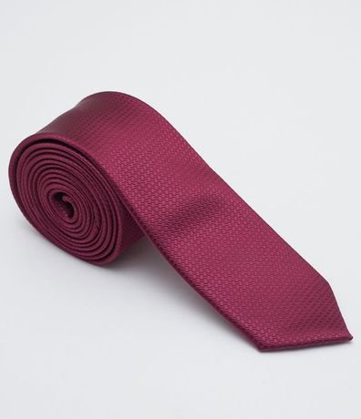 Corbata Masculina Slim Maquinetada Color Bordo 1