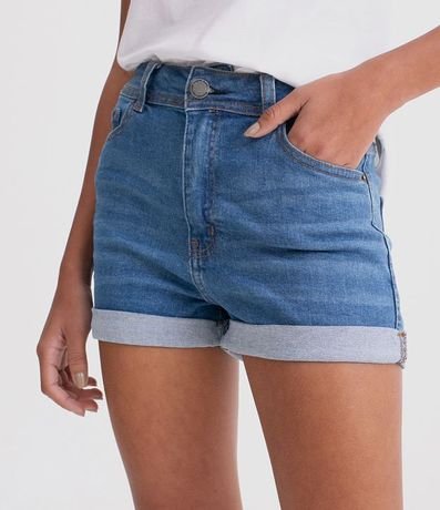 Short Femenino Jean Hot Pants con Terminación Doble 1