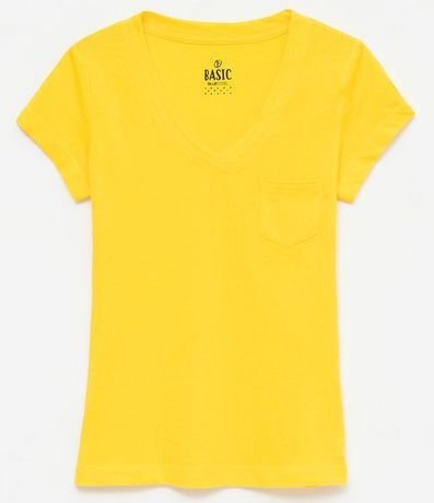 Blusa Básica en Algodón con Manga Corta y Bolsillo Pequeño 4