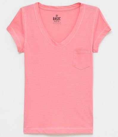 Blusa Básica en Algodón con Manga Corta y Bolsillo Pequeño 4