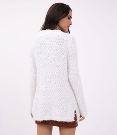 Campera Alargada de Punto con Peluche y Bolsillos 2