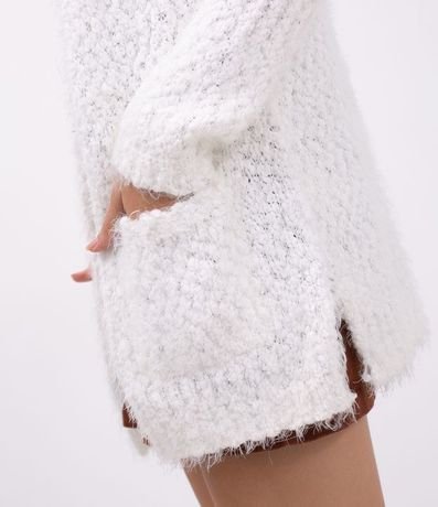 Campera Alargada de Punto con Peluche y Bolsillos 3