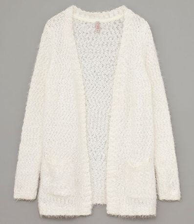 Campera Alargada de Punto con Peluche y Bolsillos 4