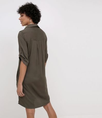 Vestido Corto en Viscosa con Bolsillos y sin Estampa 2