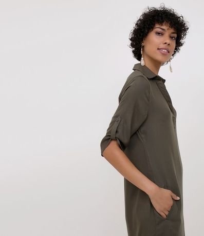 Vestido Corto en Viscosa con Bolsillos y sin Estampa 4