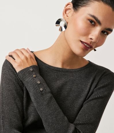 Suéter Alargado en Punto con Cuello Barco 4