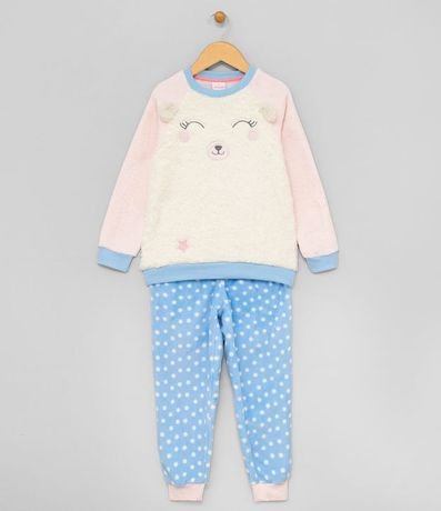 Pijama Infantil con Bordado y Orejas en Freece con Sherpa 1