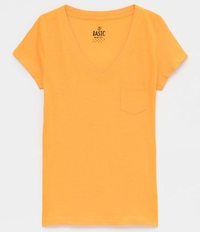 Blusa Básica en Algodón con Manga Corta y Bolsillo Pequeño 4